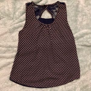 No Tag Navy & Cream Patterned front w/ Navy back